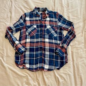 Lucky Brand Navy Plaid Shirt Size XS